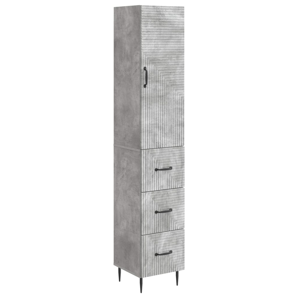 Kaappisarja 2 pcs Betoninharmaa 33 x 34,5 x 90 cm Tekninen puu