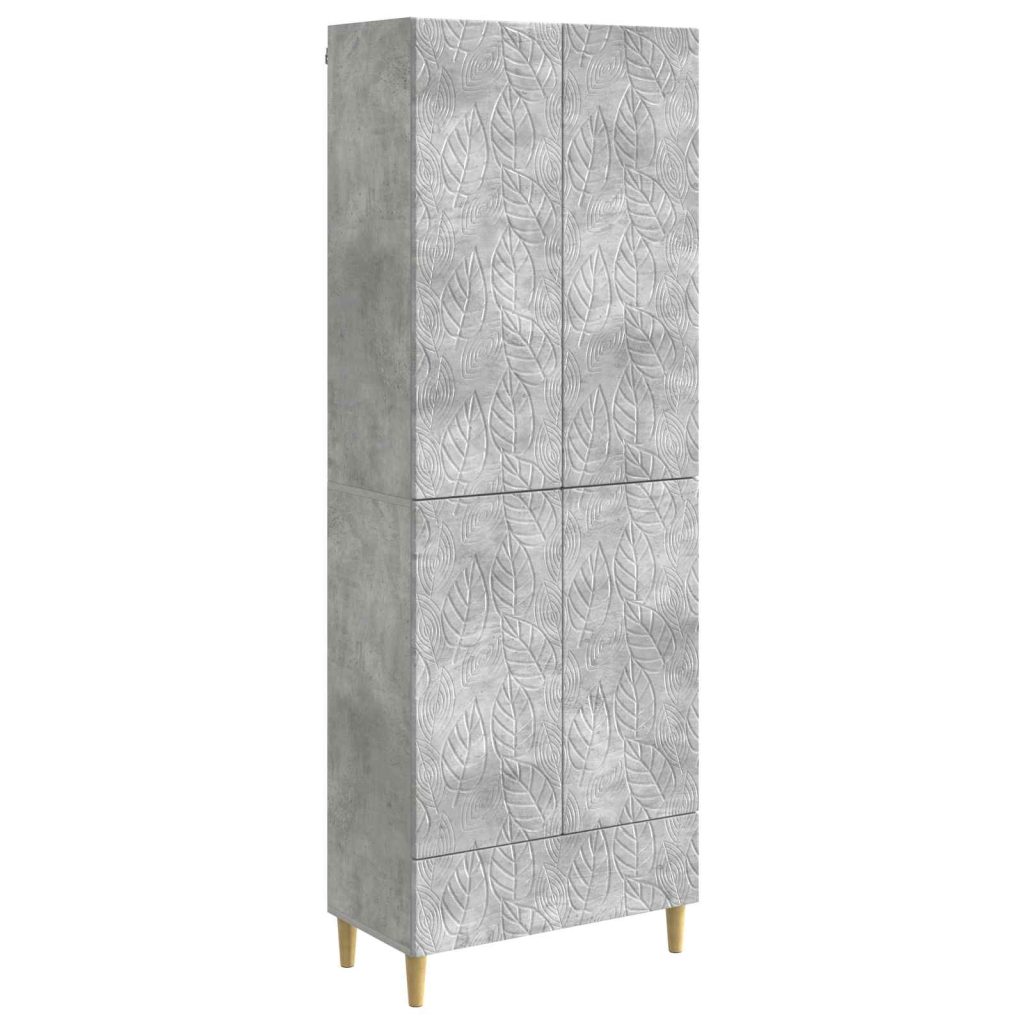 Kaappisarja 2 pcs Betoninharmaa Tekninen puu