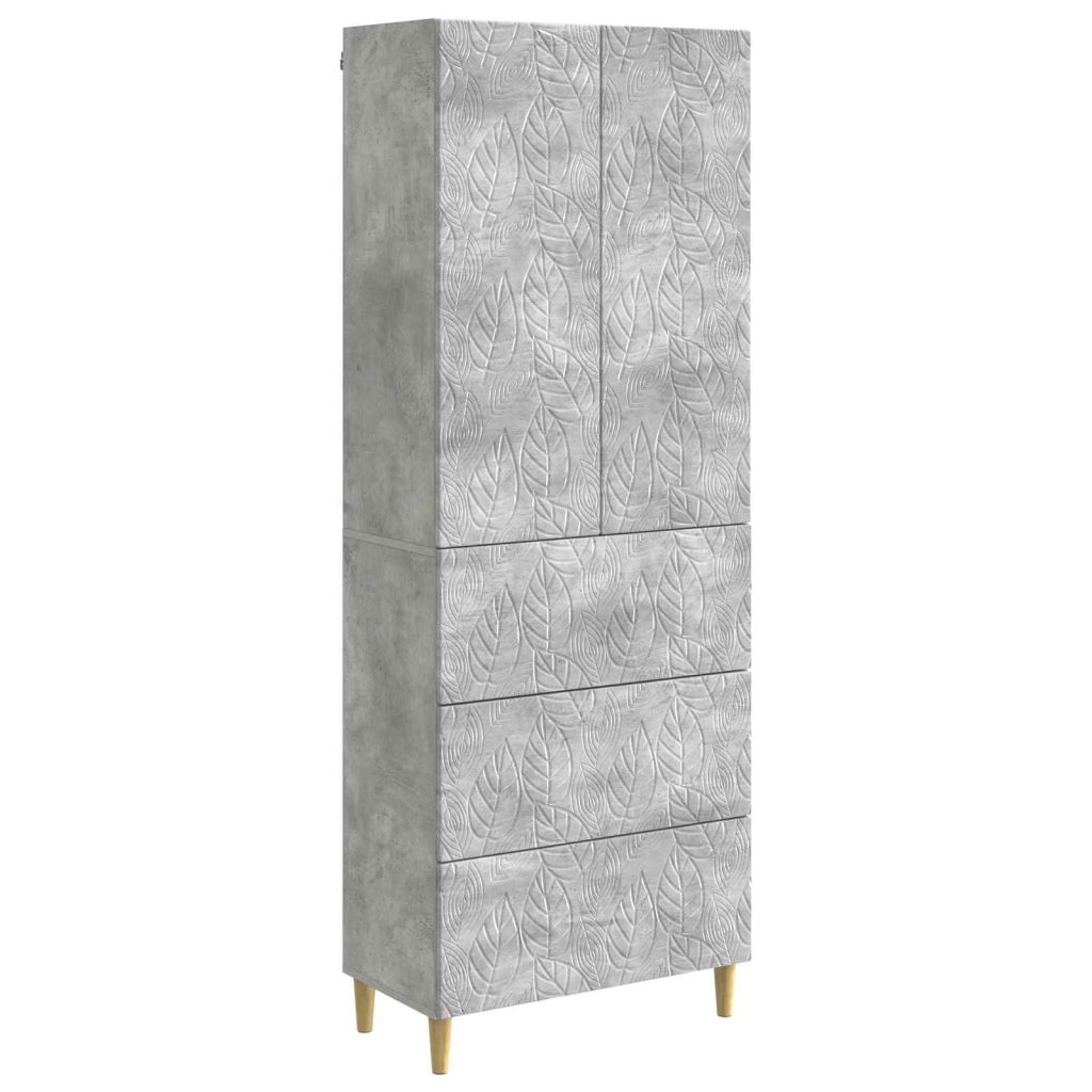 Kaappisarja 2 pcs Betoninharmaa 66 x 34,5 x 90 cm Tekninen puu