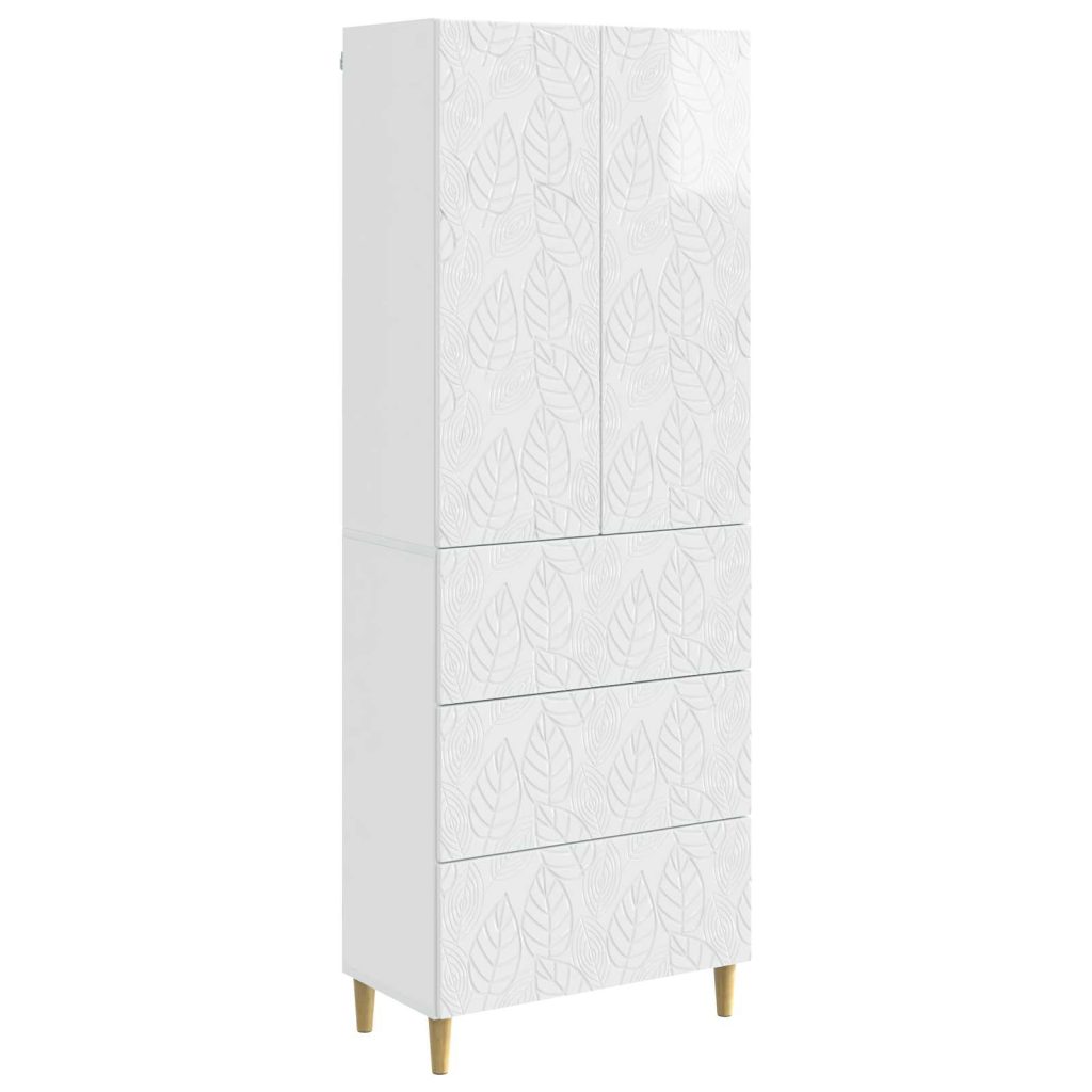 Kaappisarja 2 pcs Korkeakiiltoinen valkoinen 66 x 34,5 x 90 cm
