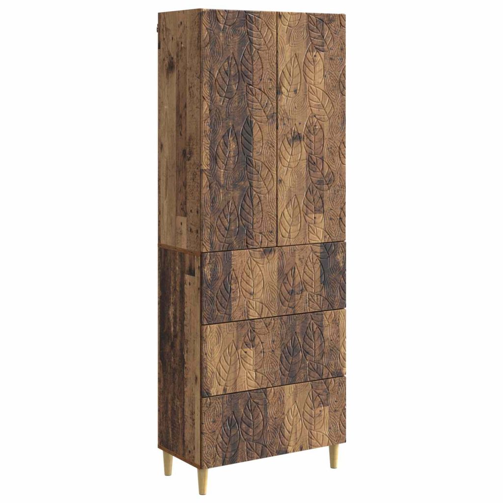 Kaappisarja 2 pcs Vanha puu 66 x 34,5 x 90 cm Tekninen puu
