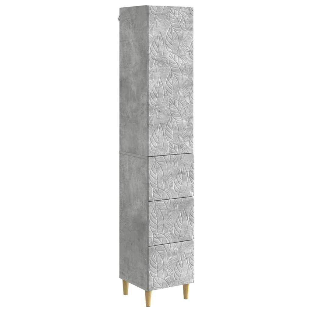 Kaappisarja 2 pcs Betoninharmaa 33 x 34,5 x 90 cm Tekninen puu