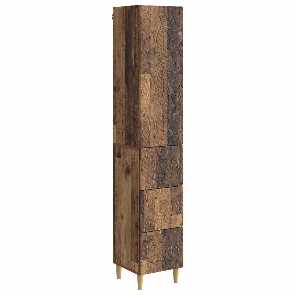 Kaappisarja 2 pcs Vanha puu 33 x 34,5 x 90 cm Tekninen puu