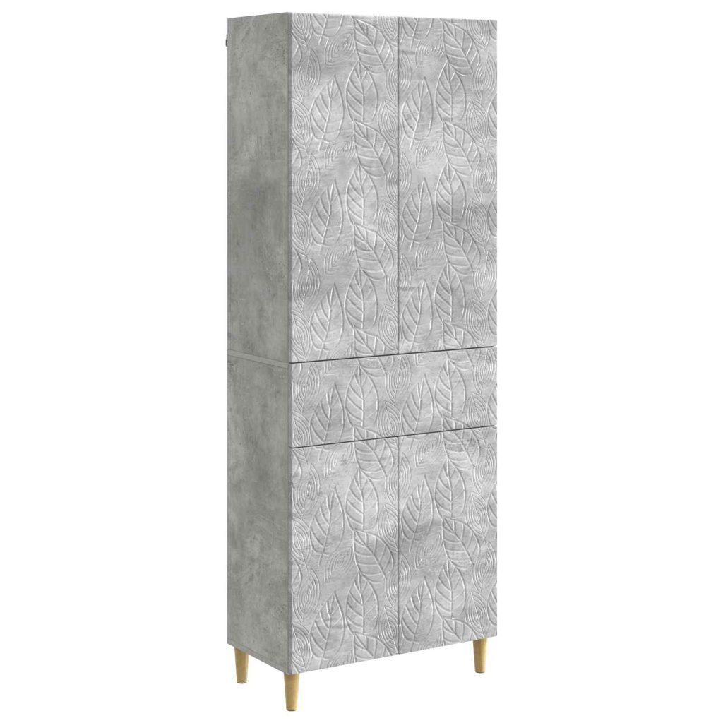 Kaappisarja 2 pcs Betoninharmaa Tekninen puu