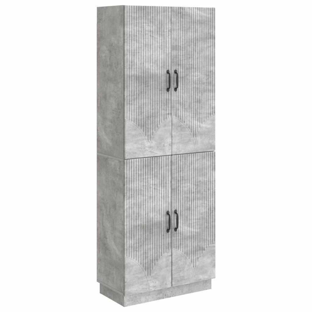 Kaappisarja 2 pcs Betoninharmaa Tekninen puu