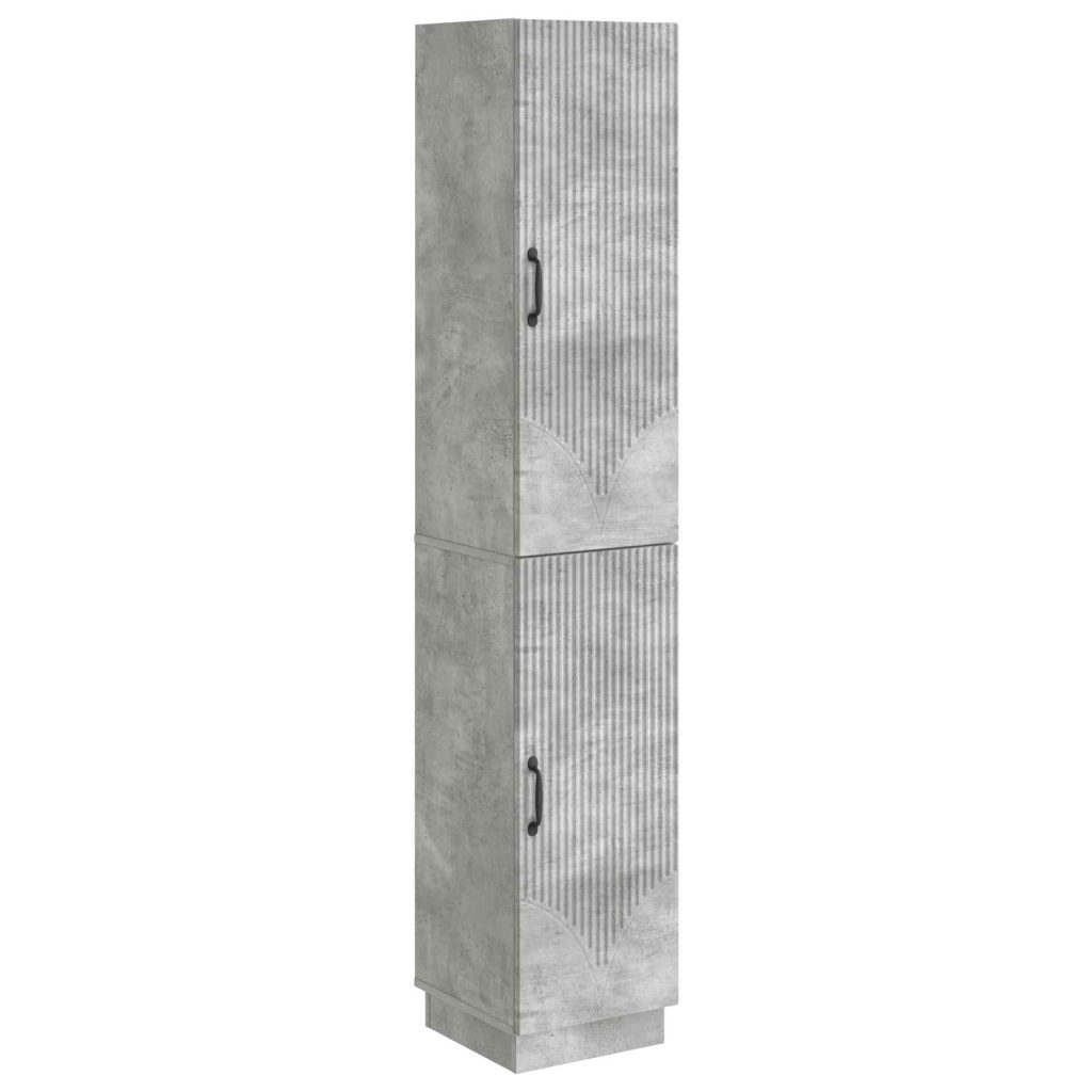 Kaappisarja 2 pcs Betoninharmaa Tekninen puu