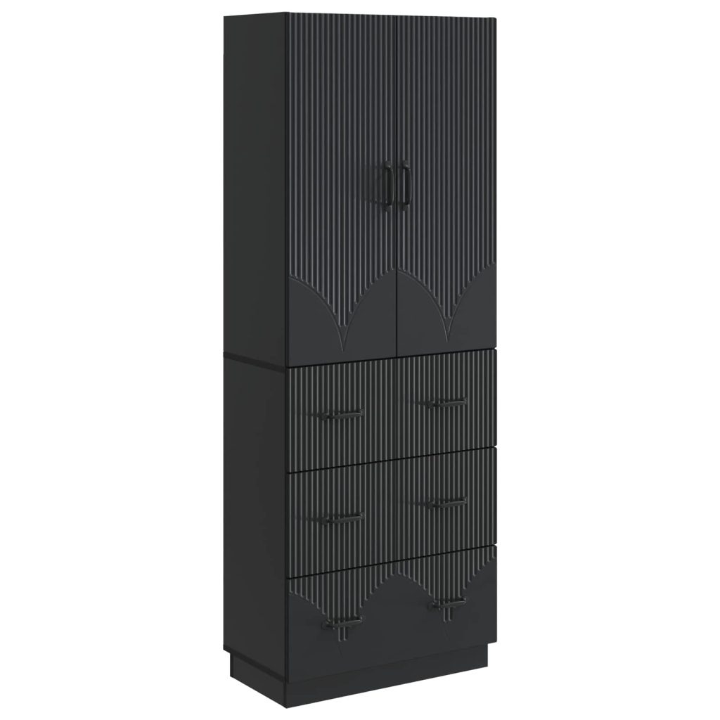 Kaappisarja 2 pcs Musta 66 x 34,5 x 87 cm Tekninen puu