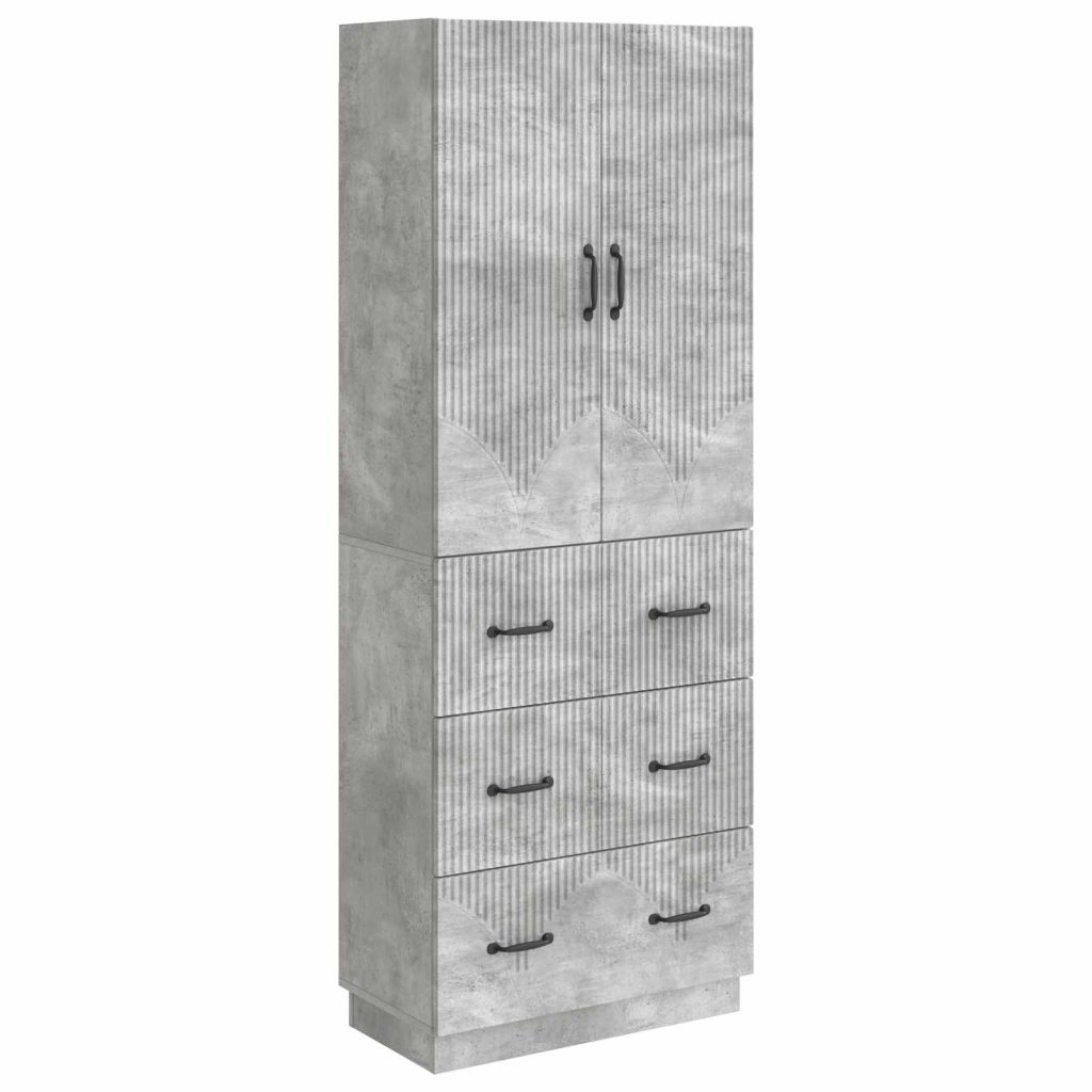Kaappisarja 2 pcs Betoninharmaa 66 x 34,5 x 87 cm Tekninen puu
