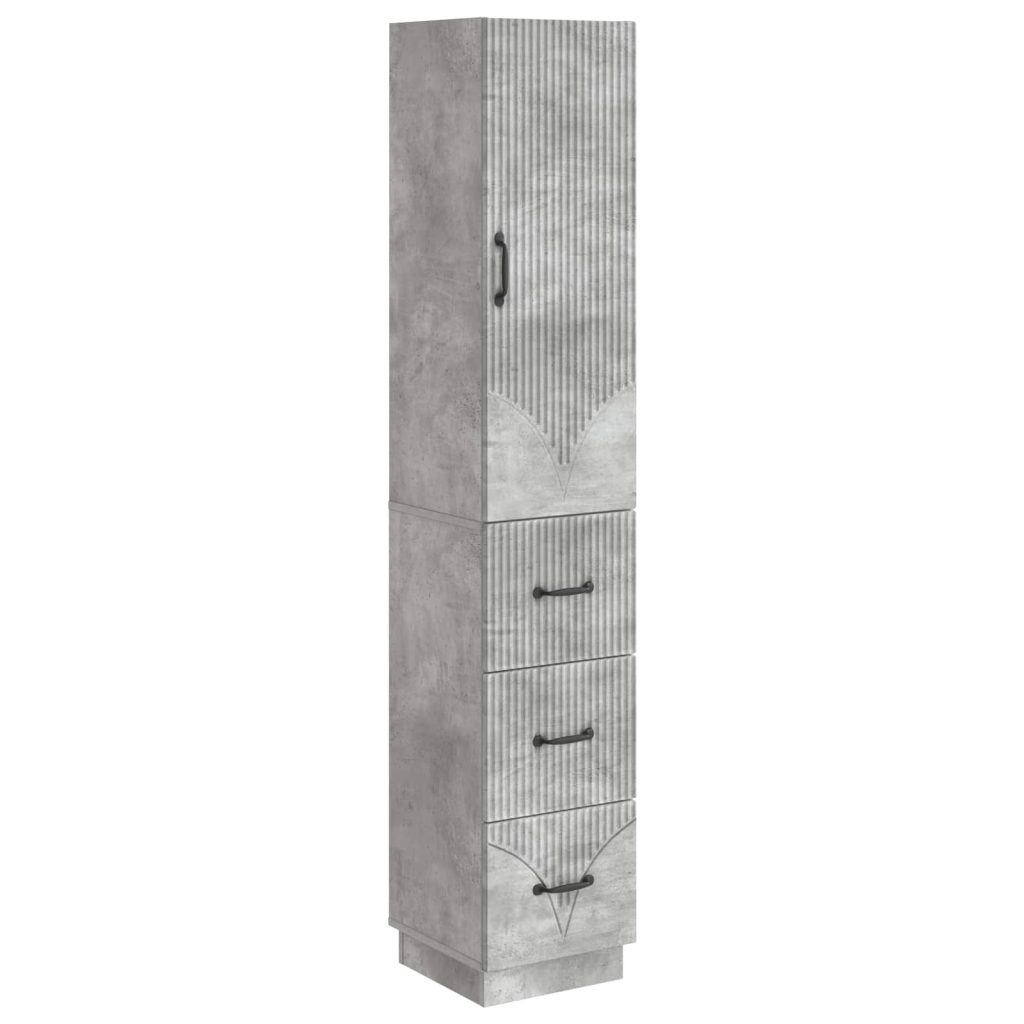 Kaappisarja 2 pcs Betoninharmaa 33 x 34,5 x 87 cm Tekninen puu