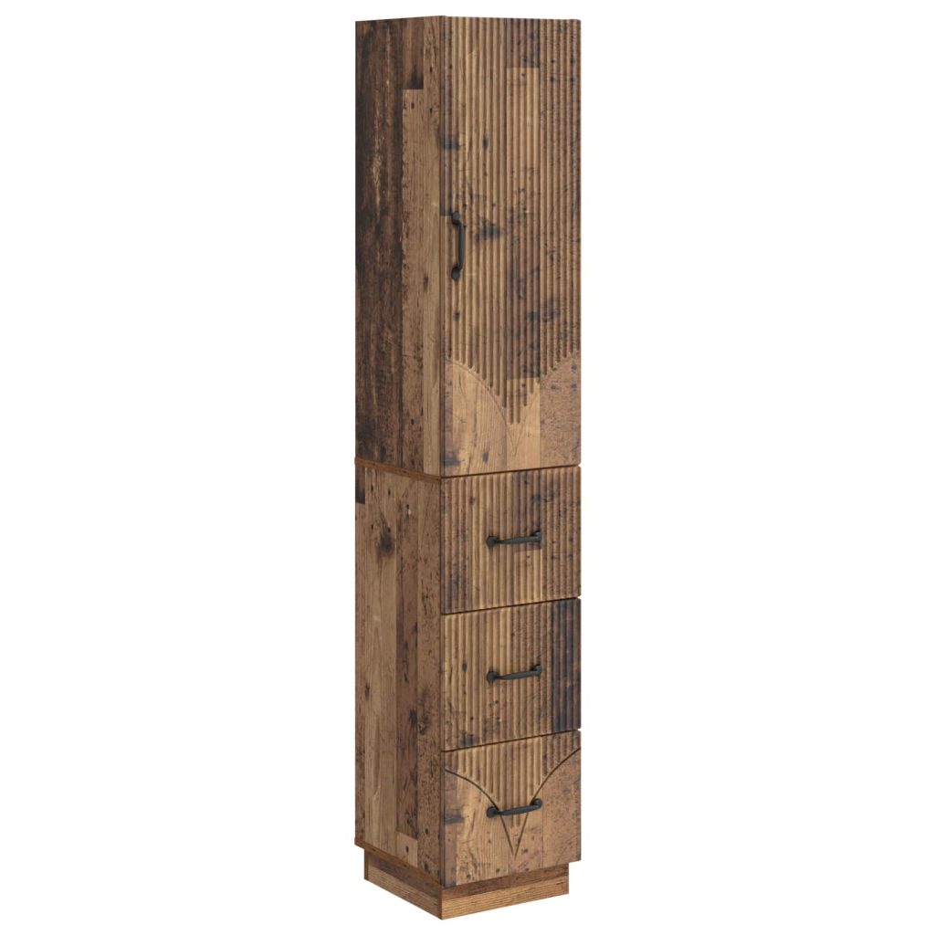 Kaappisarja 2 pcs Vanha puu 33 x 34,5 x 87 cm Tekninen puu