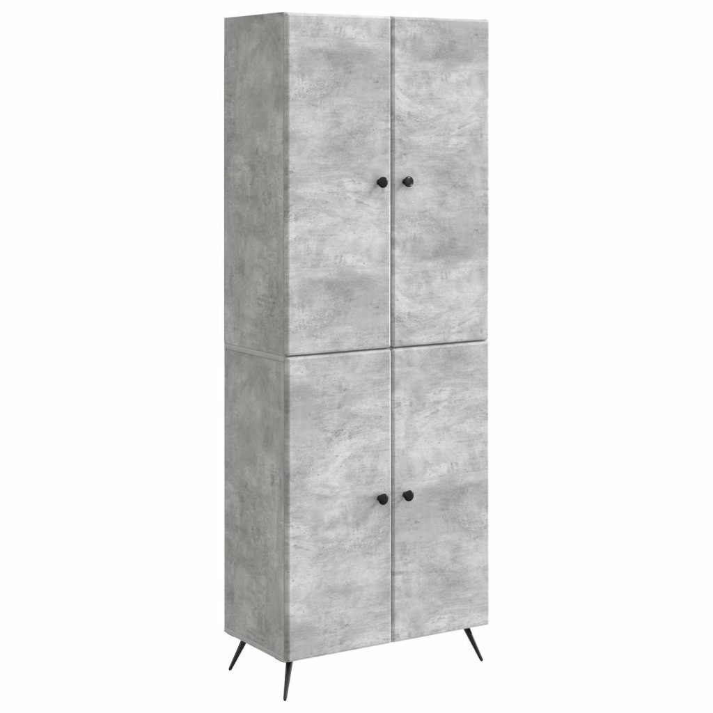 Kaappisarja 2 pcs Betoninharmaa Tekninen puu