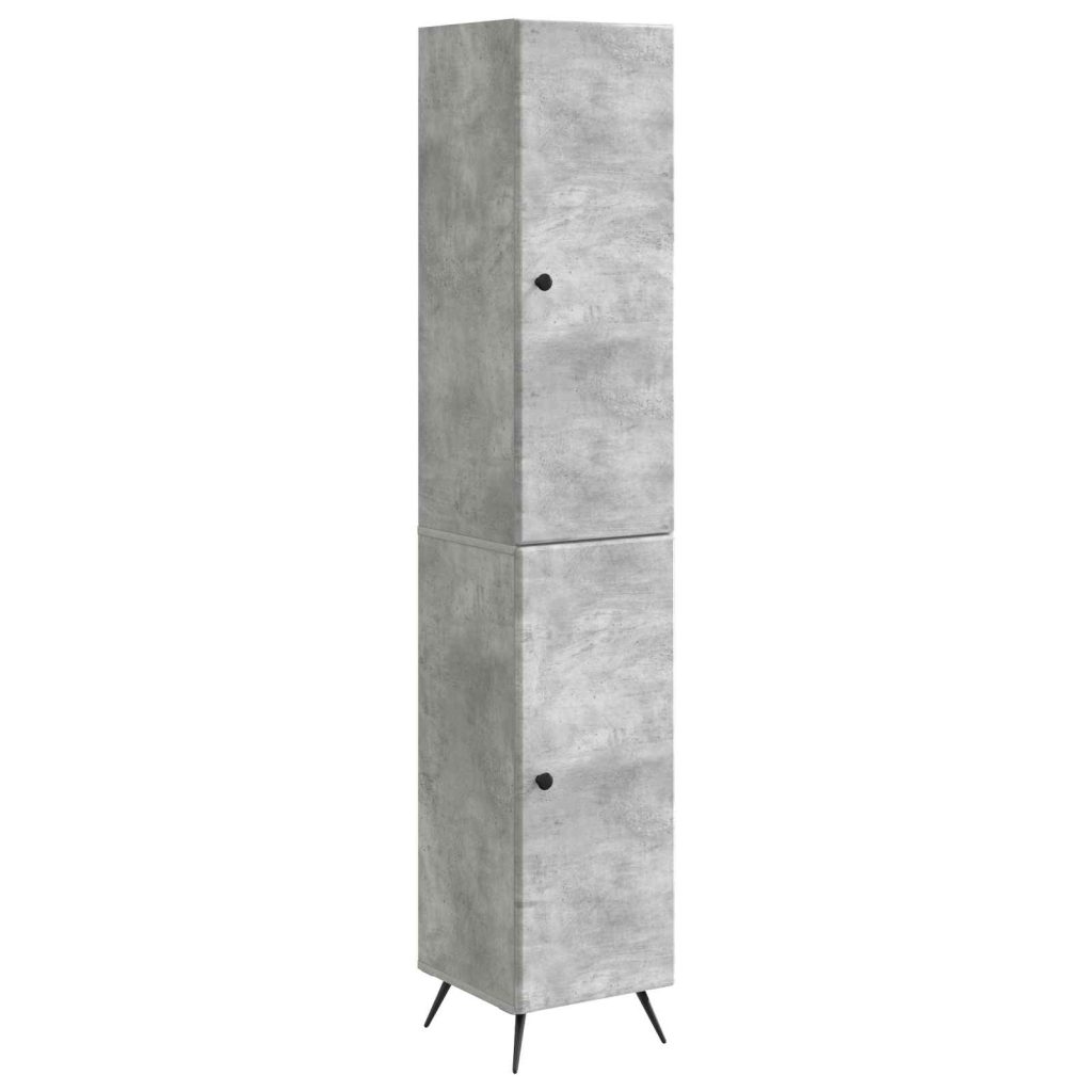 Kaappisarja 2 pcs Betoninharmaa Tekninen puu