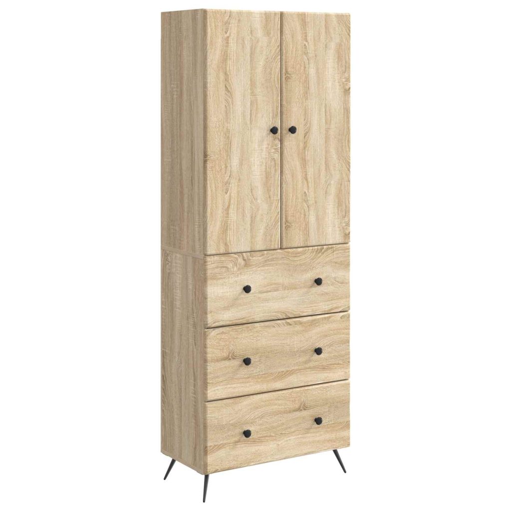 Kaappisarja 2 pcs Sonoma-tammi 66 x 34,5 x 90 cm Tekninen puu