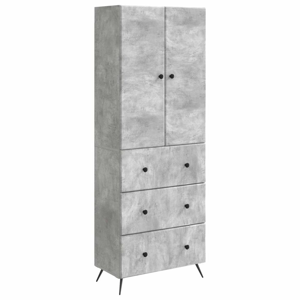 Kaappisarja 2 pcs Betoninharmaa 66 x 34,5 x 90 cm Tekninen puu