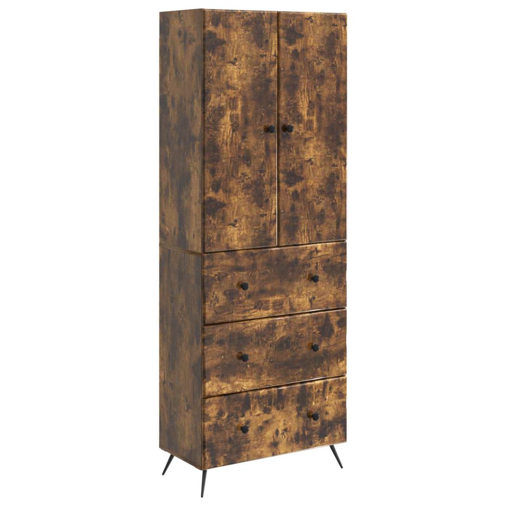Kaappisarja 2 pcs Savutammi 66 x 34,5 x 90 cm Tekninen puu