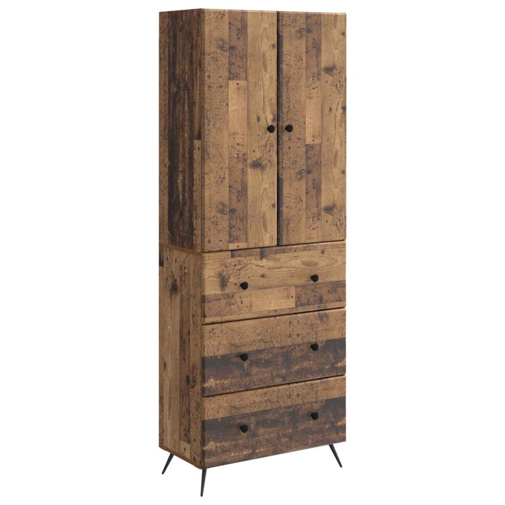 Kaappisarja 2 pcs Vanha puu 66 x 34,5 x 90 cm Tekninen puu