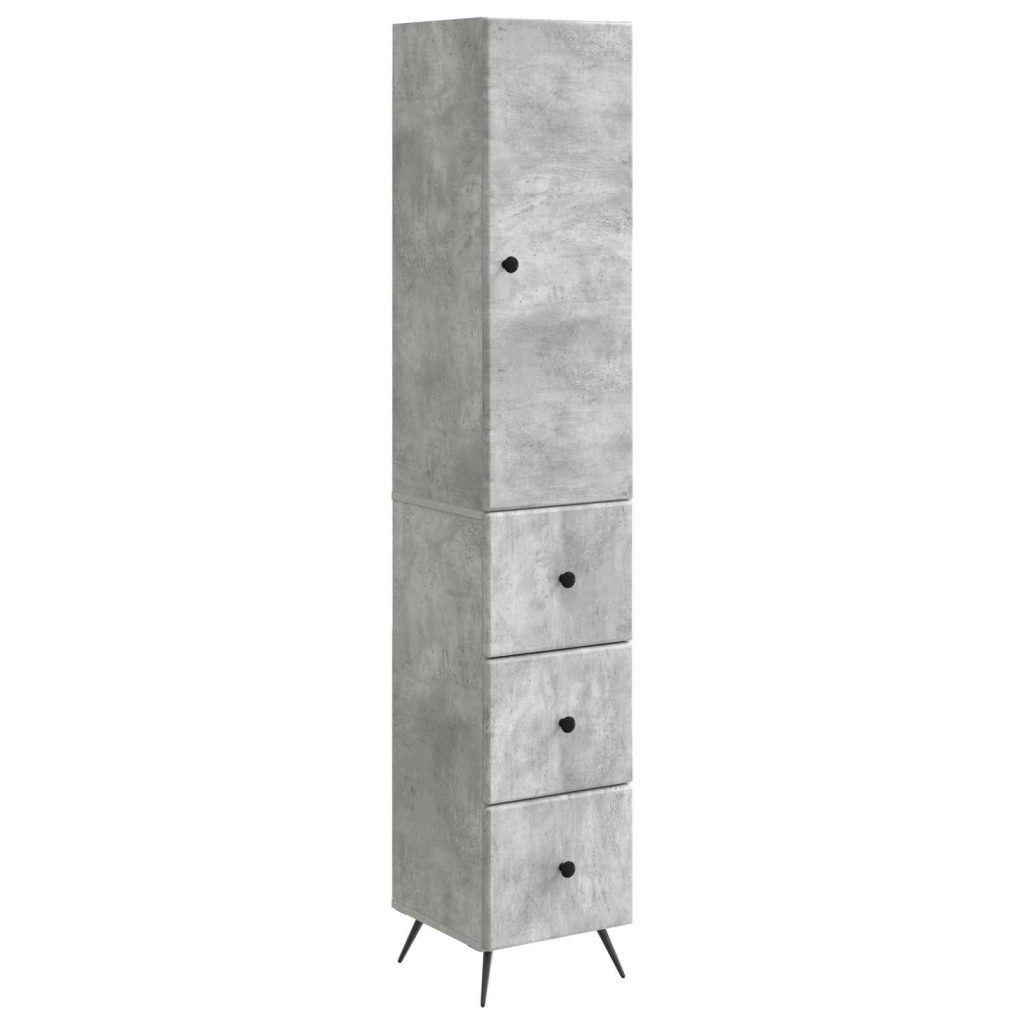 Kaappisarja 2 pcs Betoninharmaa 34,5 x 34,5 x 90 cm