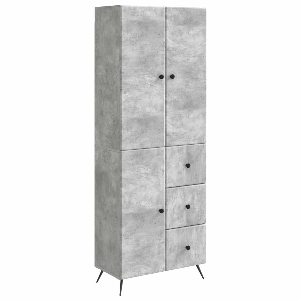 Kaappisarja 2 pcs Betoninharmaa Tekninen puu