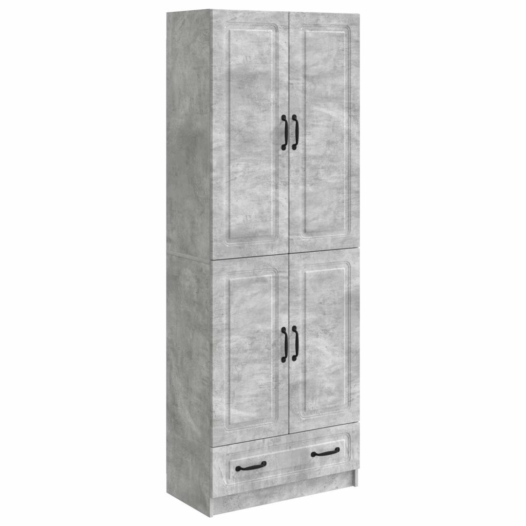 Kaappisarja 2 pcs Betoninharmaa Tekninen puu