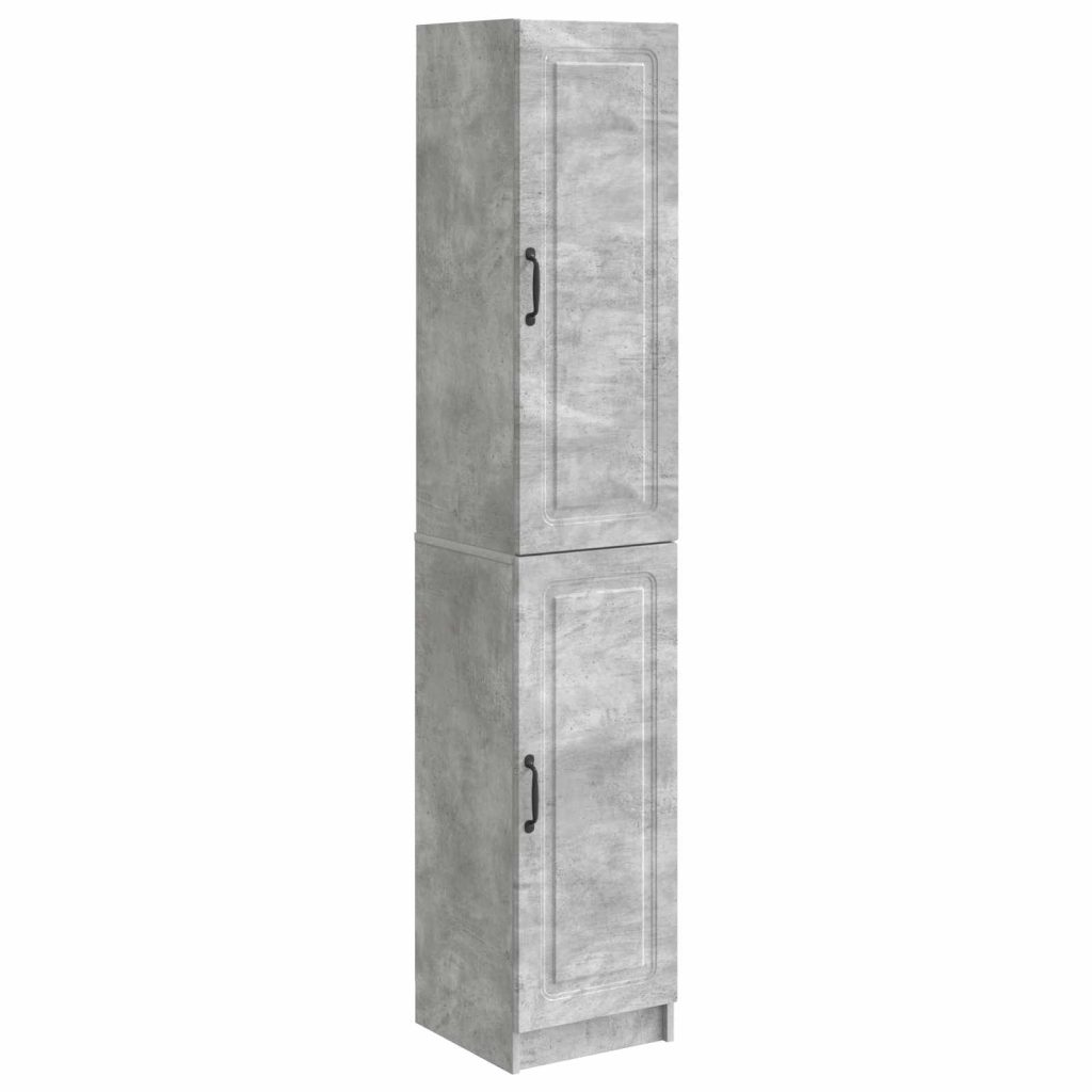 Kaappisarja 2 pcs Betoninharmaa Tekninen puu