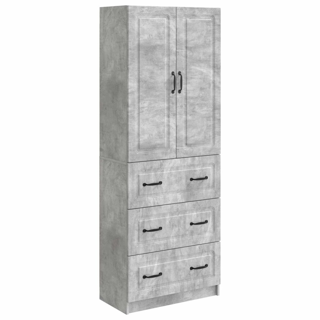 Kaappisarja 2 pcs Betoninharmaa 66 x 34,5 x 87 cm Tekninen puu