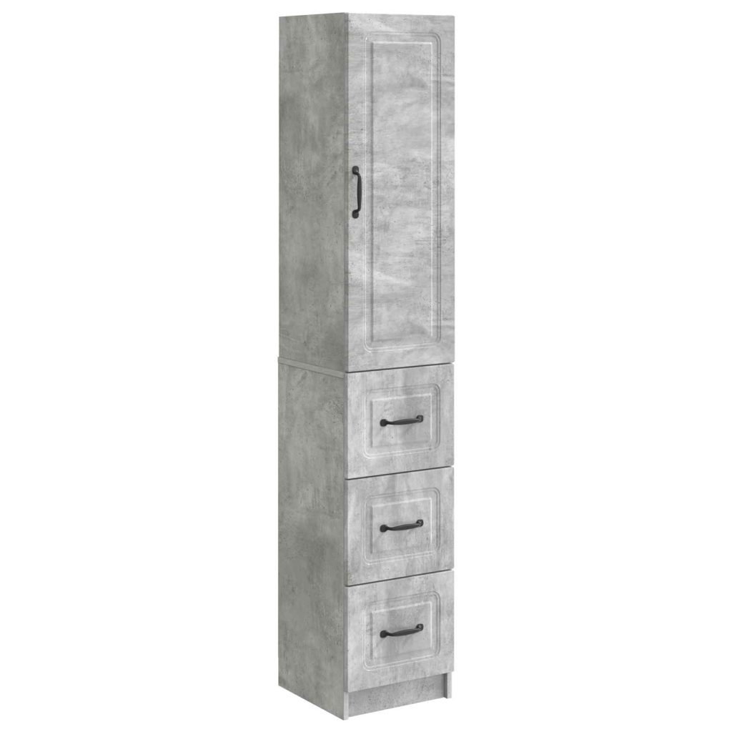 Kaappisarja 2 pcs Betoninharmaa 33 x 34,5 x 87 cm Tekninen puu