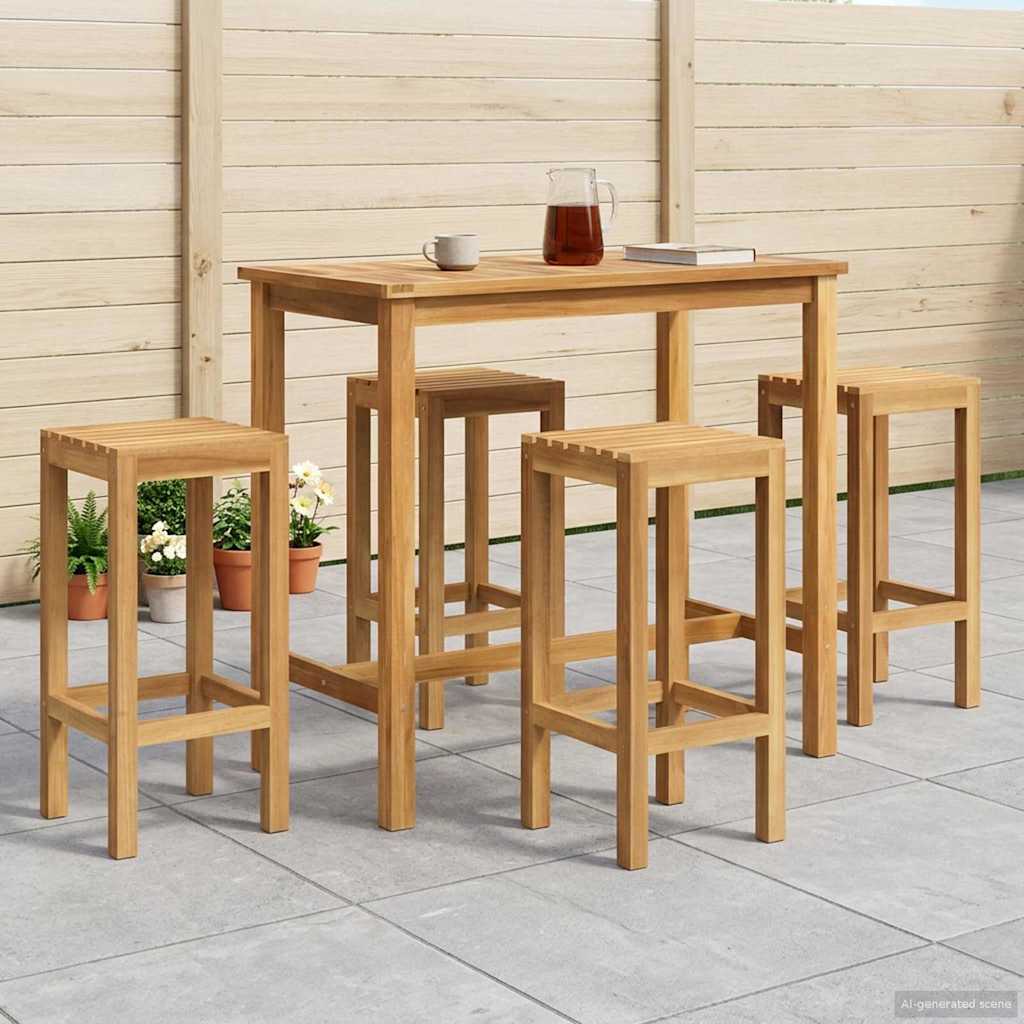 Ulkoilmaravintolakokonaisuus 5 pcs Käsittelemätön Tiikkipuu