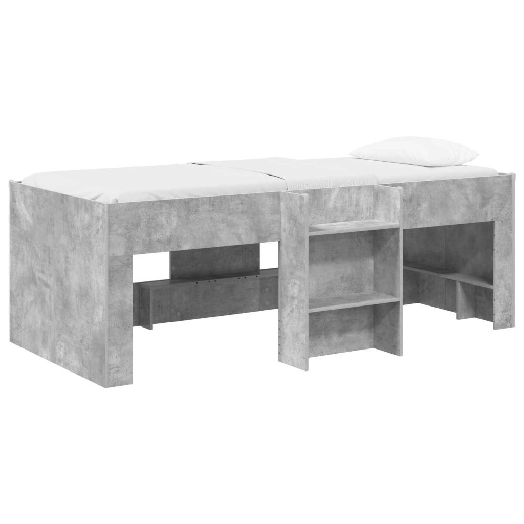 Lasten korkea sänkykehys 2 pcs Betoninharmaa 98,5 x 200 cm