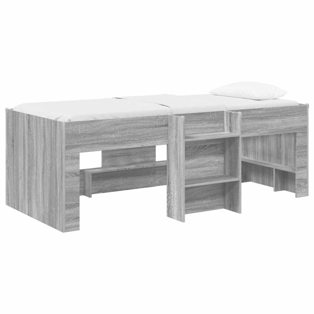 Lasten korkea sänkykehys 2 pcs Harmaa Sonoma 98,5 x 200 cm