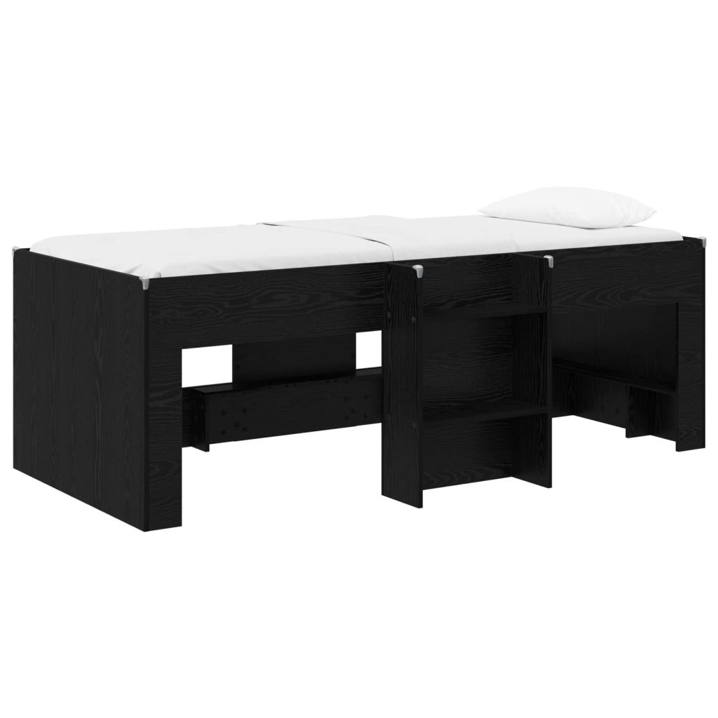 Lasten korkea sänkykehys 2 pcs Musta tammi 193 x 96,1 x 68,5 cm