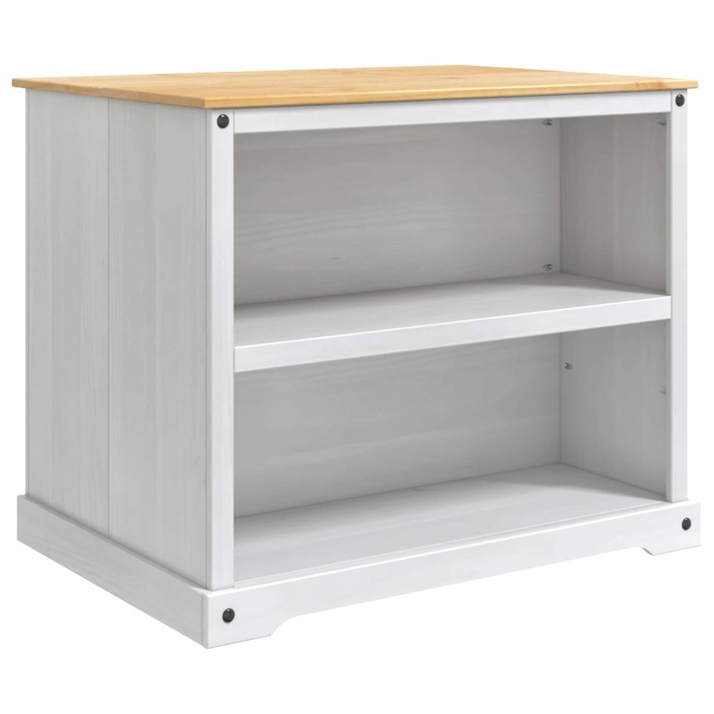Keittiövaunu 2 pcs Valkoinen ja hunajavaha 112 x 77 x 91,5 cm