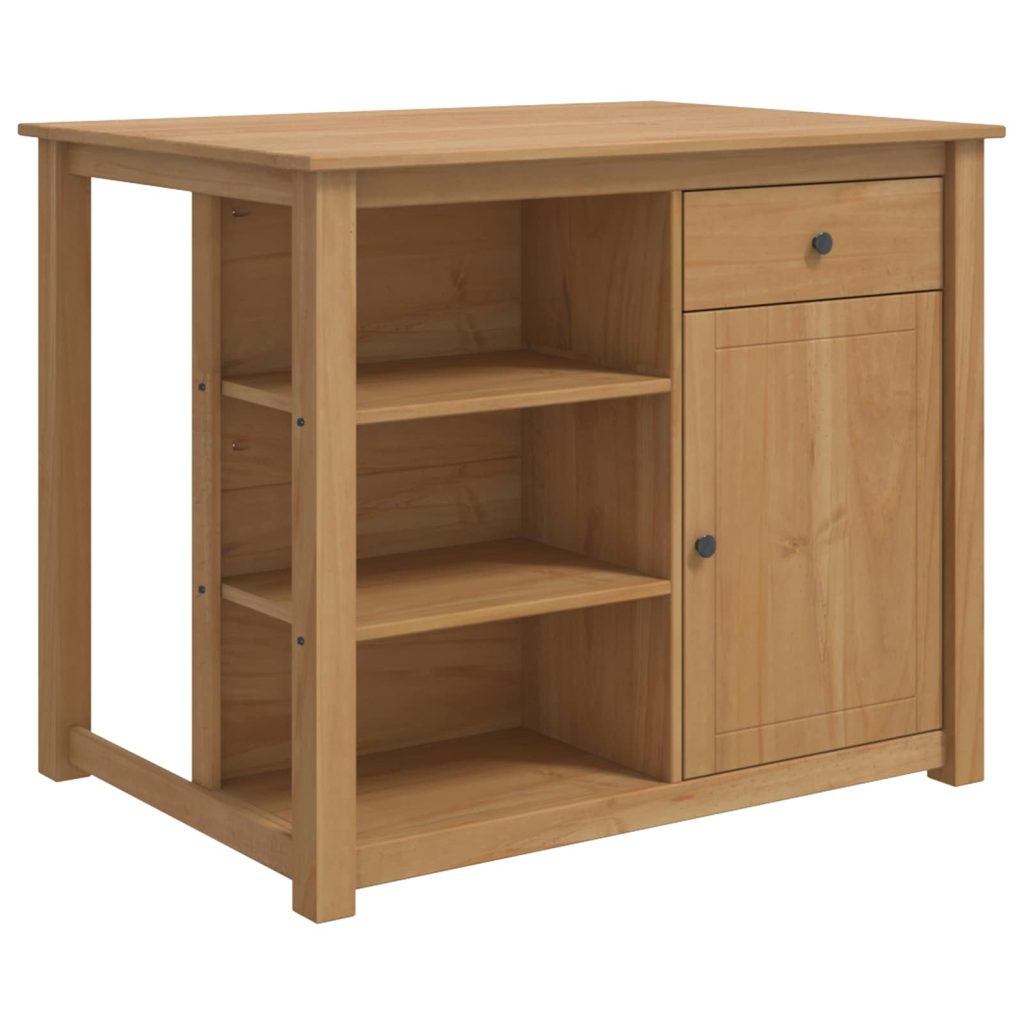 Keittiövaunu hyllyllä PANAMA 2 pcs Hunajavaha 112 x 77 x 90 cm