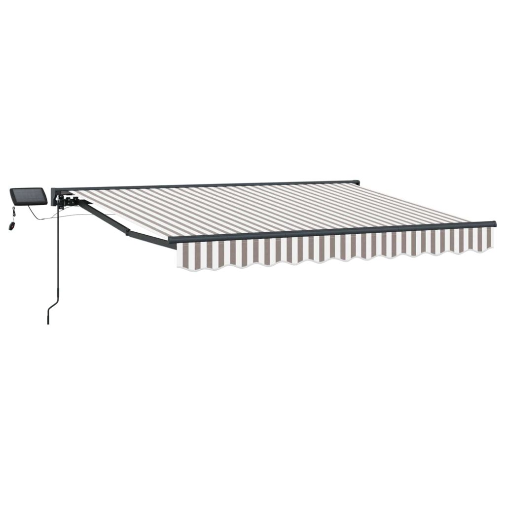 Manuaalinen markiisin runko LED-valoilla 4 × 3 m