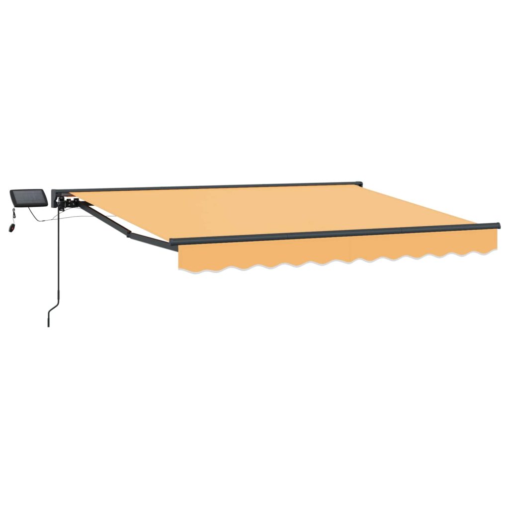Manuaalinen markiisin runko LED-valoilla Hiekka 4 × 3,5 m