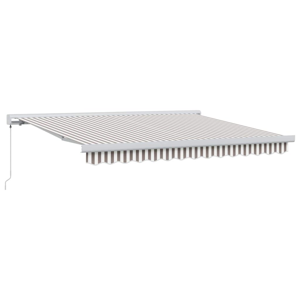 Vetoutuva markiisi Vaaleanharmaa ja valkoinen 450 × 300 cm