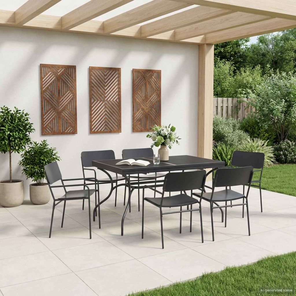 Piharuokailu setti 7 pcs Antrasiitti Teräs