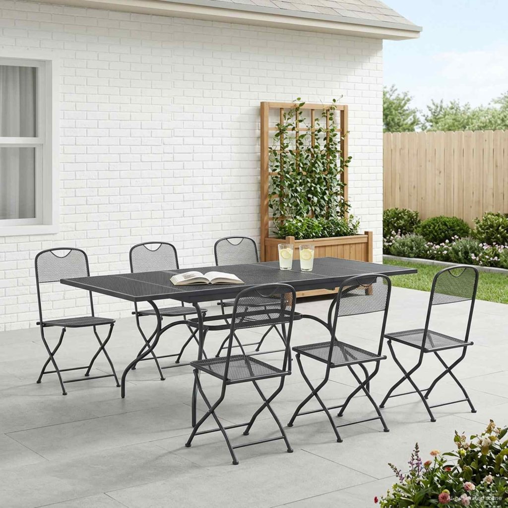 Piharuokailu setti 7 pcs Antrasiitti 212 x 90 x 76 cm