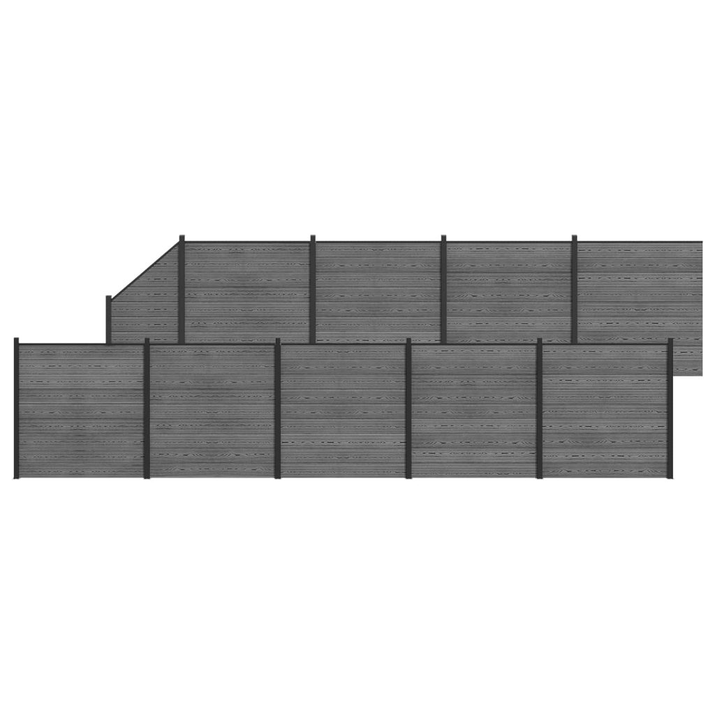Aitapaneeli 10 pcs WPC ja alumiini Harmaa
