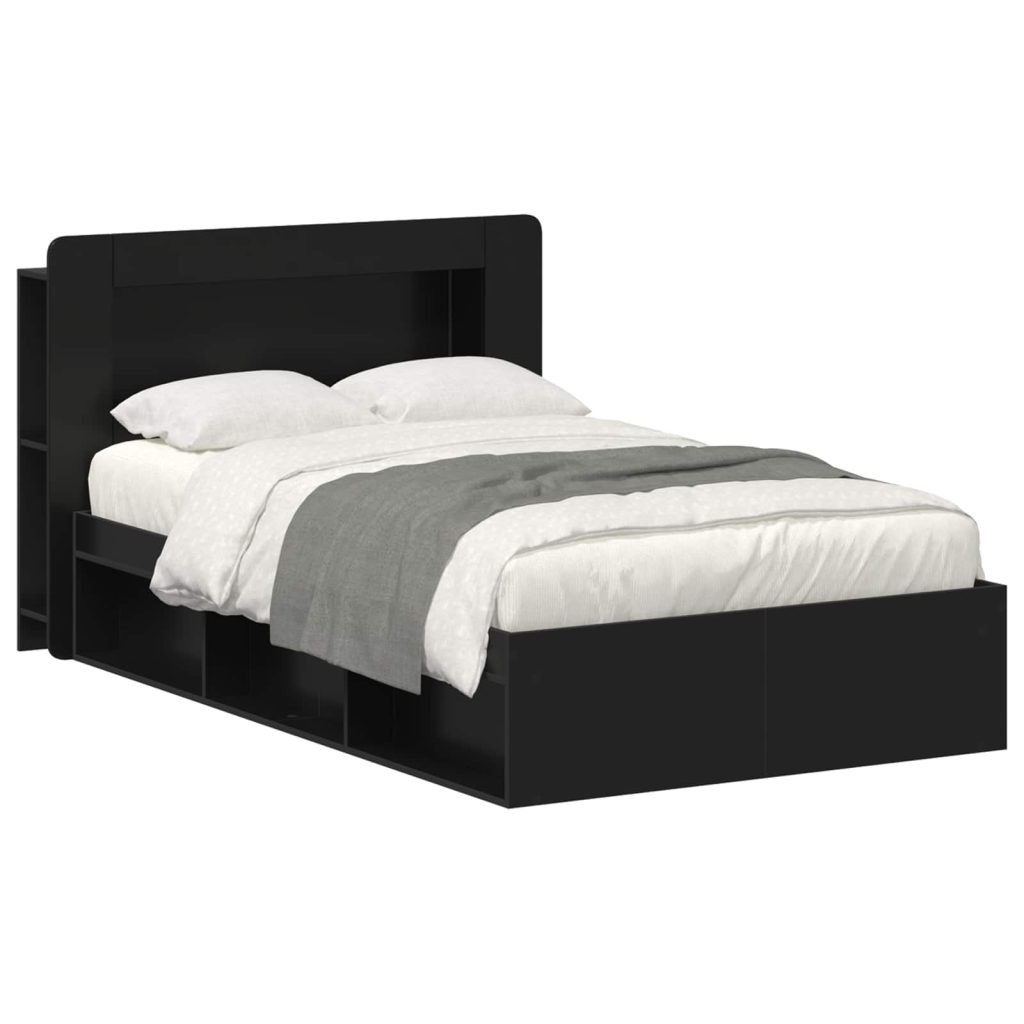 Sänkykehys varastolla Musta 4FT Small Double Tekninen puu