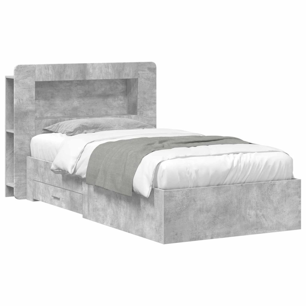 Sänkykehys varastolla Betoninharmaa 80 x 200 cm Tekninen puu