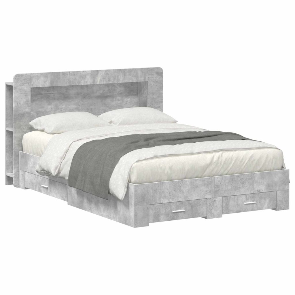 Sänkykehys varastolla Betoninharmaa 5FT King Size Tekninen puu