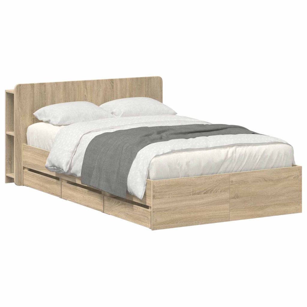 Sänkykehys varastolla päätyllä Sonoma-tammi 4FT Small Double