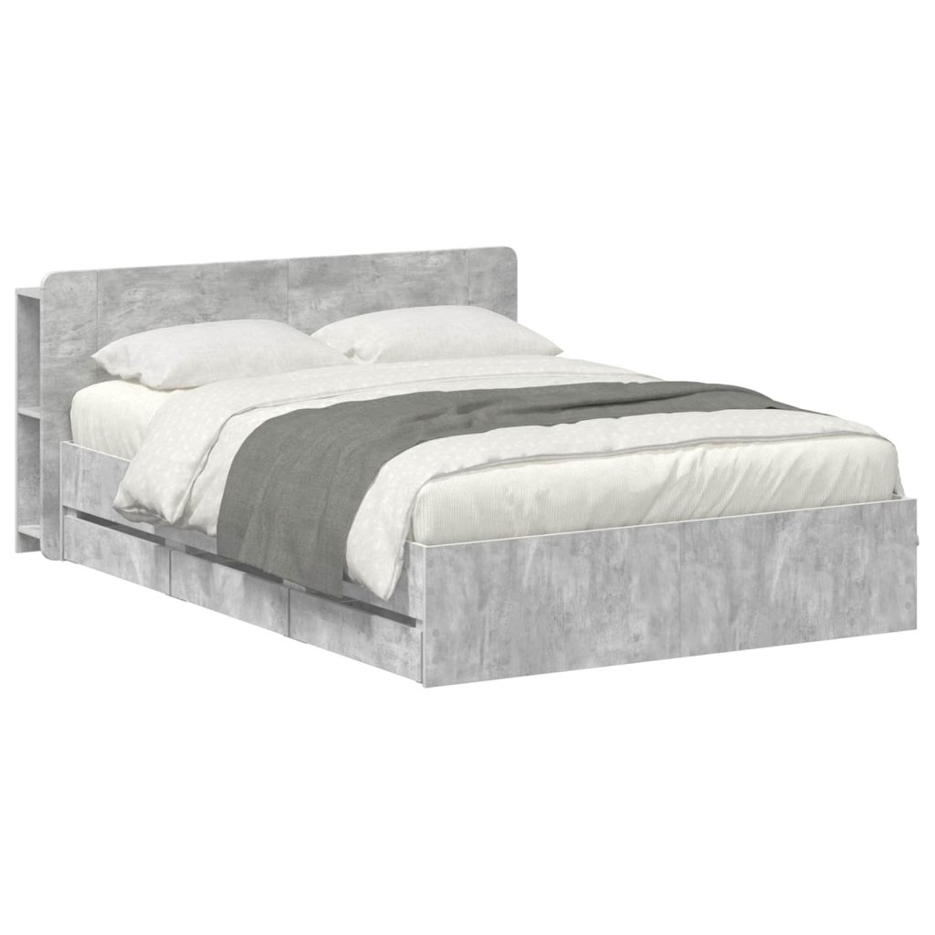 Sänkykehys varastolla Betoninharmaa 5FT King Size Tekninen puu