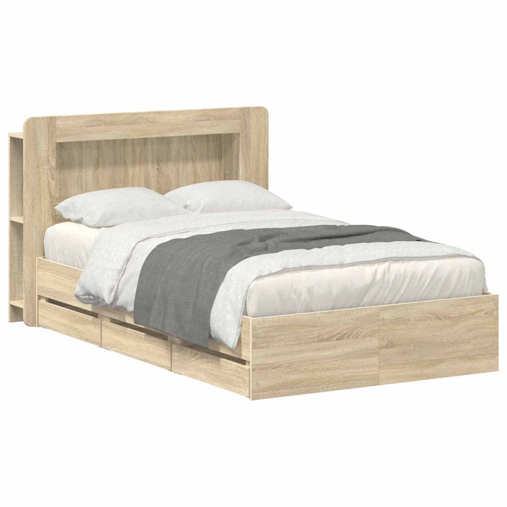 Sänkykehys varastolla päätyllä Sonoma-tammi 4FT Small Double