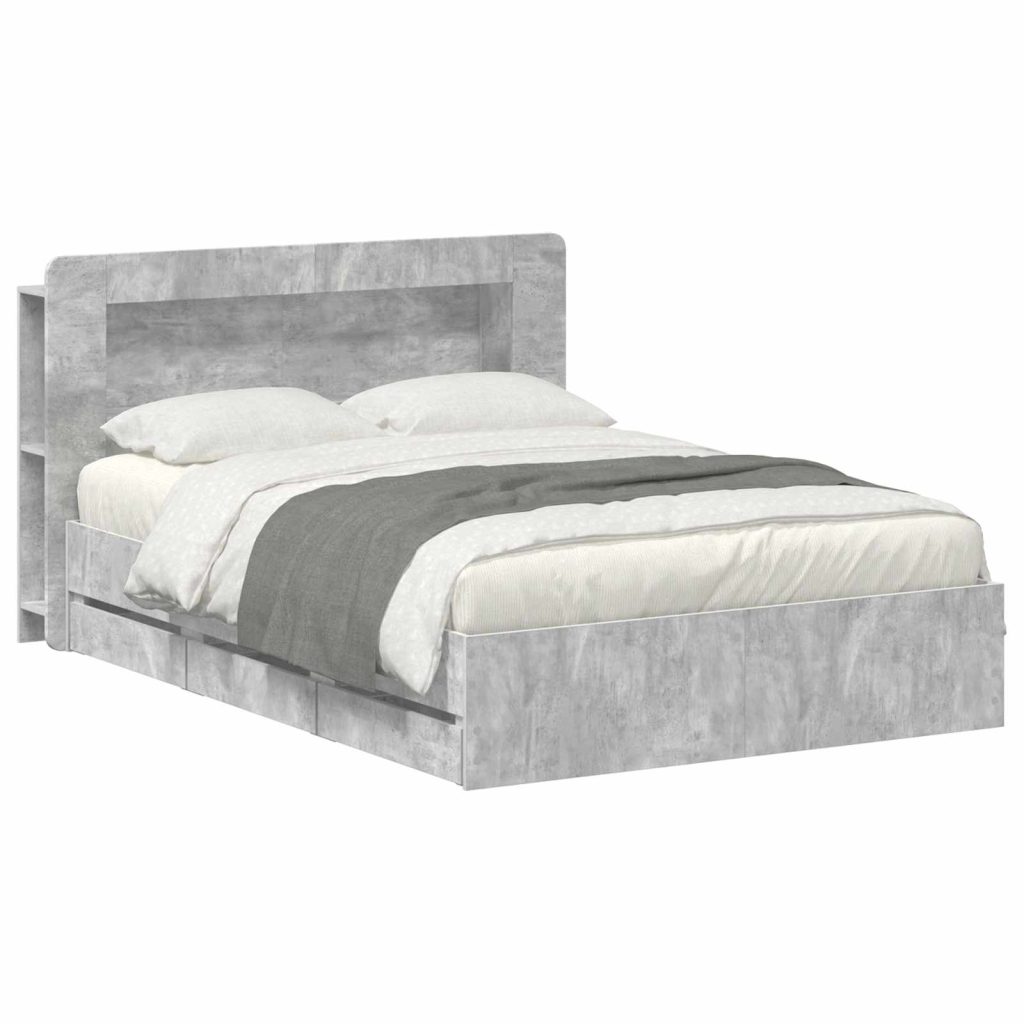Sänkykehys varastolla Betoninharmaa 5FT King Size Tekninen puu