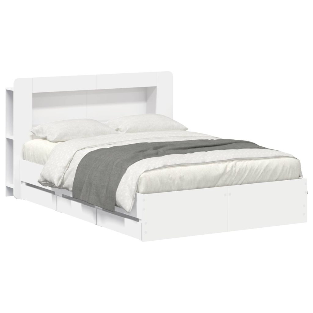 Sänkykehys varastolla valkoinen 5FT King Size Tekninen puu
