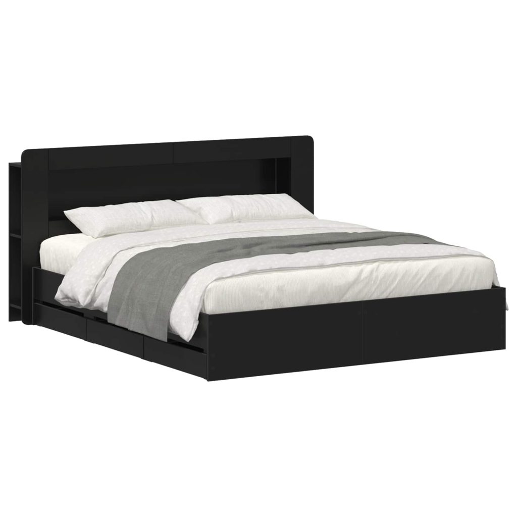 Sänkykehys varastolla Musta 6FT Super King Size Tekninen puu
