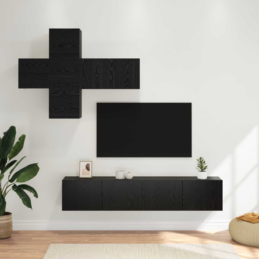 TV-tasosetti Seinäkiinnitettävä 3 pcs Tekninen puu
