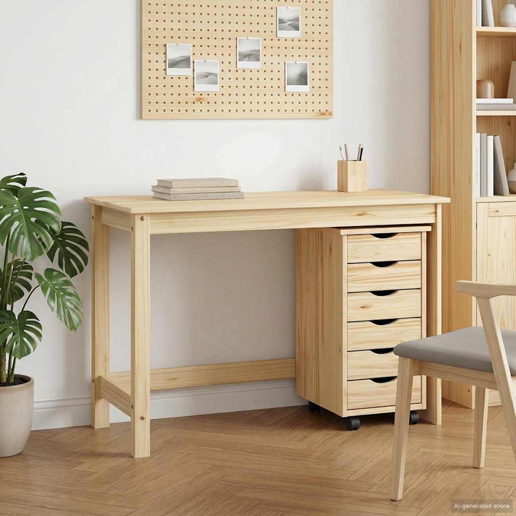 Työpöytä ja rullakaappi-setti MOSS 2 pcs Ruskea