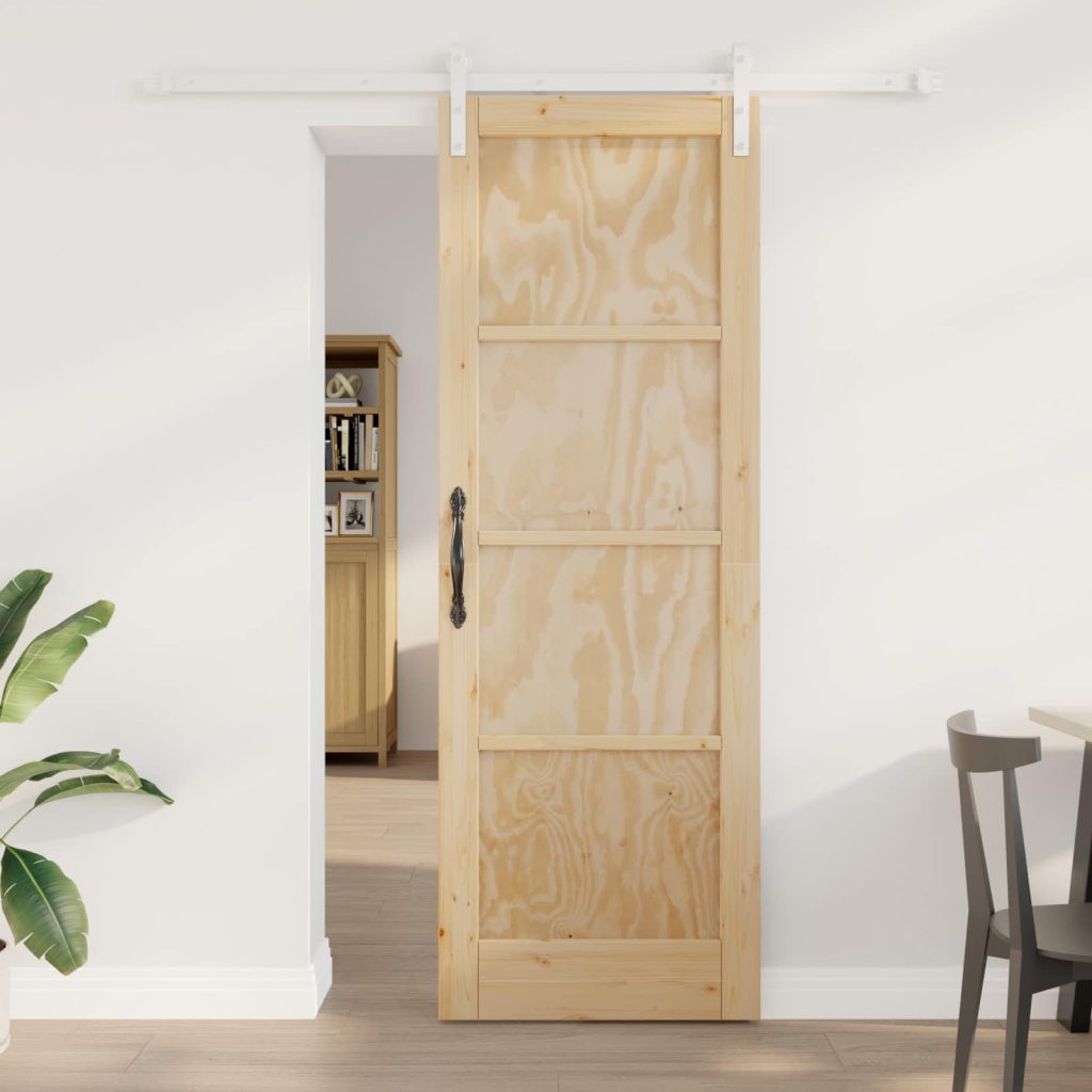 Liukuovi Luonnollinen ja valkoinen 73,5 x 211 cm Täysi mänty